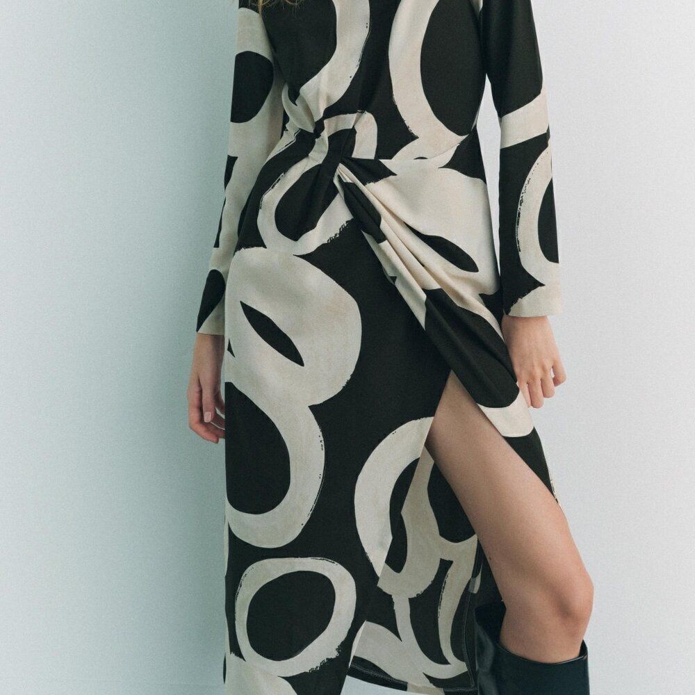 NWT ZARA PRINTED MIDI DRESS - Picture 8 of 9